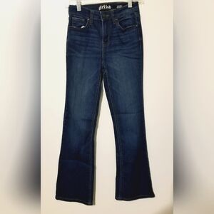 Girlish MidRise Women's Boot Cut Jeans Juniors Pockets Size 1 / 25 Dark Wash